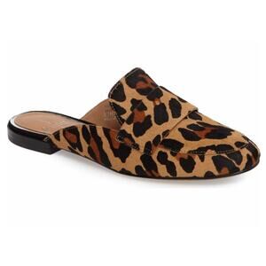 Nordstrom Linea Paolo Annie Calf Hair Loafer Mule US 7 Tan Leopard Animal Print